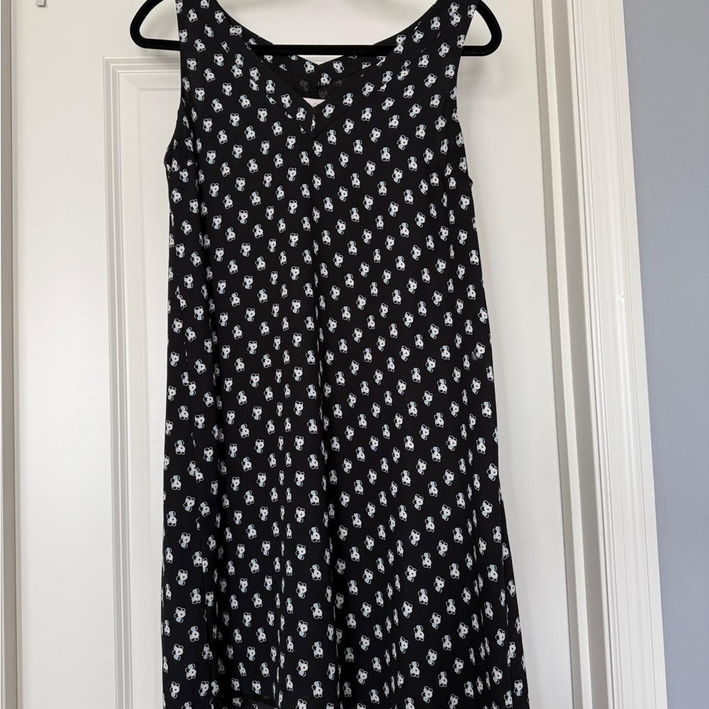 LOFT Black and White Floral Dress